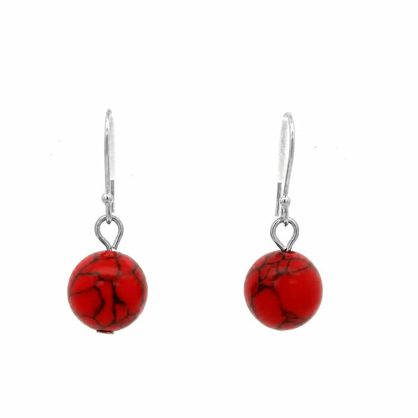 Short Earrings - RED HOWLITE Maria Nicola