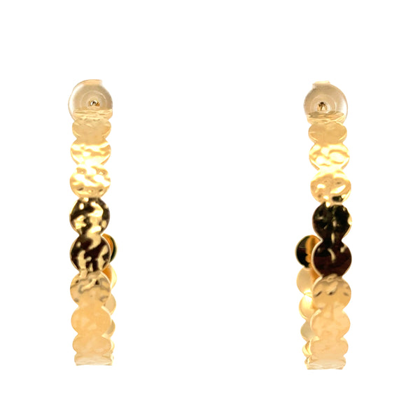 HOOP Earrings - Beaten Disc Hoops