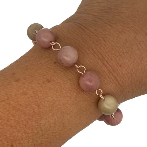 LONGER Link Bracelet  - RHODOCHROSITE