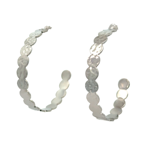 HOOP Earrings - Beaten Disc Hoops