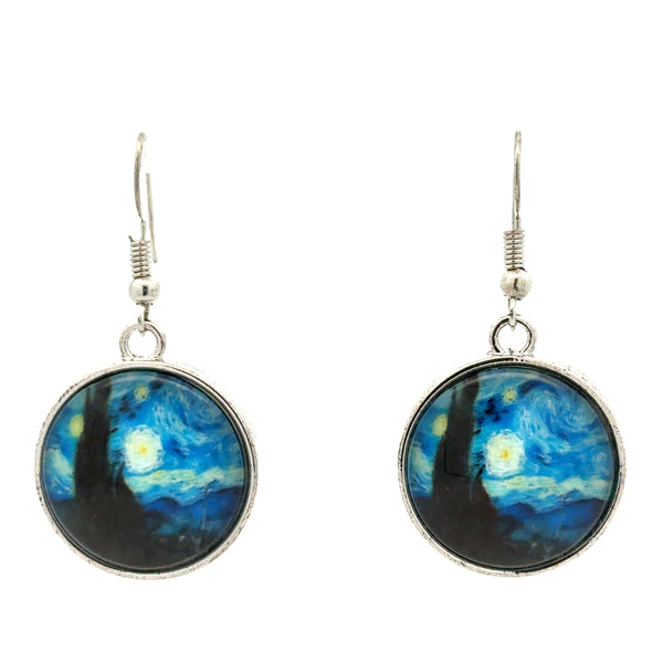 SET 7- 20%OFF! - SKY BLUE BAMBOO SCARF+ SKY BLUE LONG STRAND + STARRY NIGHT PENDANT & MATCHING EARRINGS