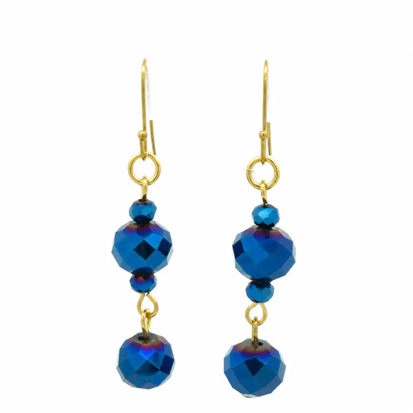 Long Earrings - Sapphire Crystal Maria Nicola