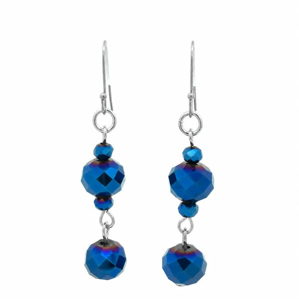 Long Earrings - Sapphire Crystal Maria Nicola