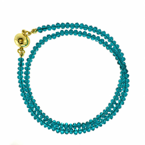 Medium Strand Necklace - Teal Crystal Seriously Romantic