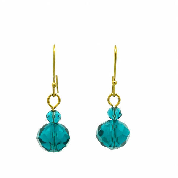 Short Earrings - Teal Crystal Maria Nicola