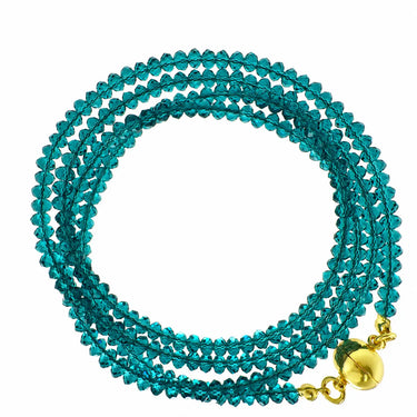 Long Strand Necklace - Teal Crystal Seriously Romantic