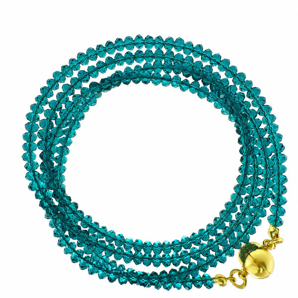 Long Strand Necklace - Teal Crystal Seriously Romantic