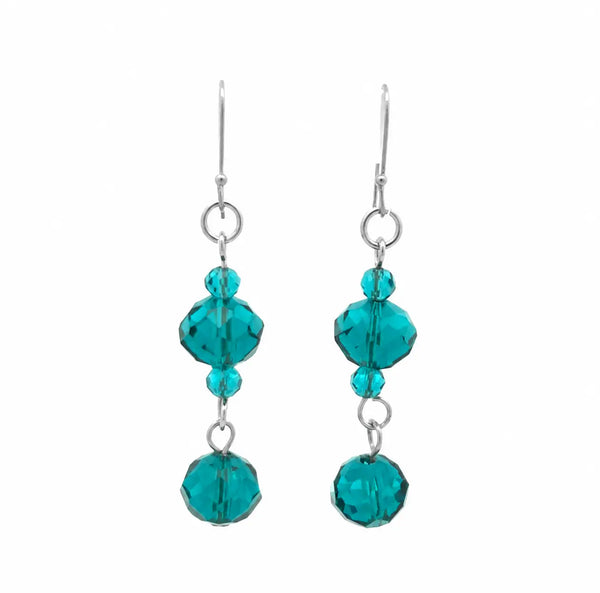Long Earrings - Teal Crystal Maria Nicola