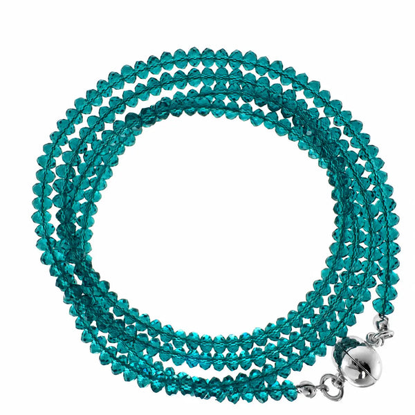 Long Strand Necklace - Teal Crystal Seriously Romantic