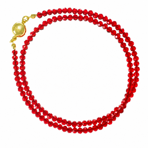 Medium Strand Necklace - Translucent Red Crystal Seriously Romantic