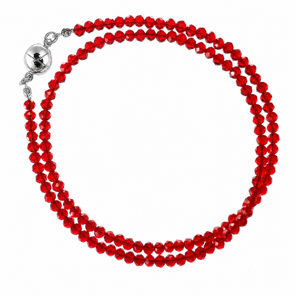 Medium Strand Necklace - Translucent Red Crystal Seriously Romantic
