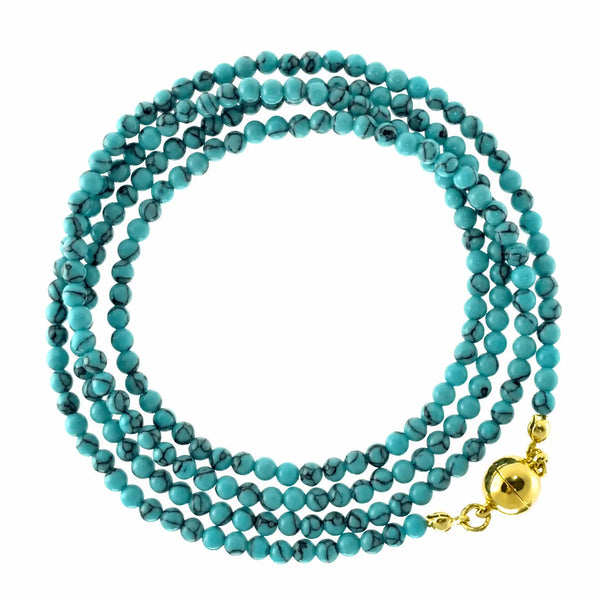 Long Strand Necklace - Turquoise HOWLITE Seriously Romantic