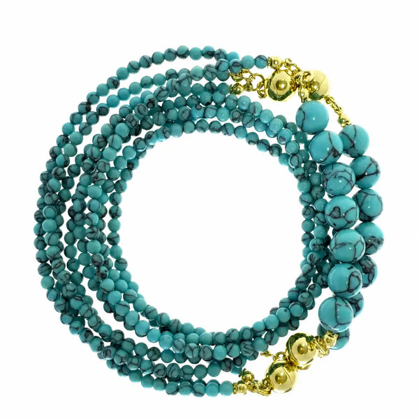 10 Way Necklace - Turquoise HOWLITE Seriously Romantic