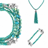 10 Way BUNDLE  - Turquoise Crystal (Includes 10 Way Necklace, Tassel & Mini Connectors) Maria Nicola