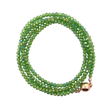 Long Strand Necklace - Green AB