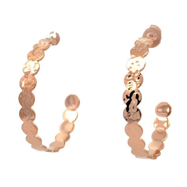HOOP Earrings - Beaten Disc Hoops