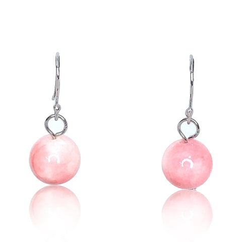 Short Earrings - Pink Agate Stone