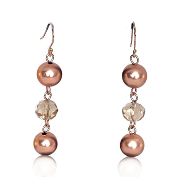 Link Earrings - satin metal & matching crystal - LAST CHANCE!