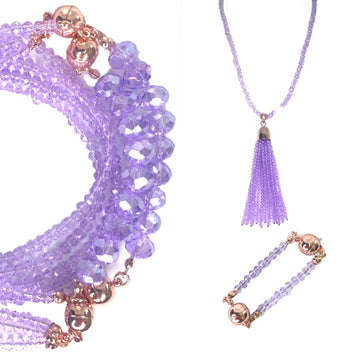10 Way BUNDLE - Lilac Crystal (Includes 10 Way Necklace, Tassel & Mini Connectors)
