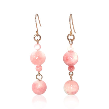 Long Earrings - Pink Agate