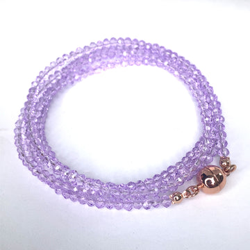 Long Strand Necklace - Lilac Crystal