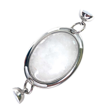 Stone Oval Pendant - White Angel Rock  - LAST CHANCE - NOW 50% OFF!!!!!