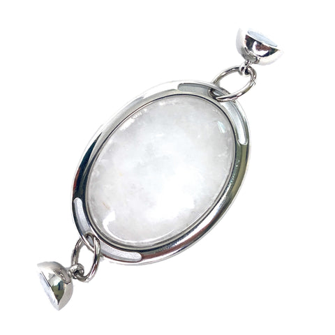 Stone Oval Pendant - White Angel Rock  - LAST CHANCE - NOW 50% OFF!!!!!