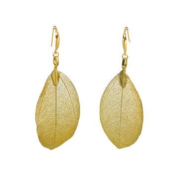 Earrings - Eden Leaves - yellow gold