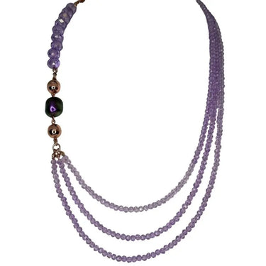 Pendant - Purple Organic Pearl Austrian Crystal