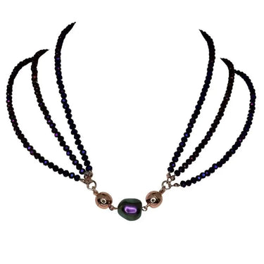 Pendant - Purple Organic Pearl Austrian Crystal