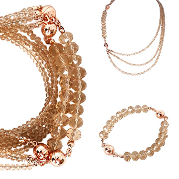 10 Way Necklace - Champagne Crystal