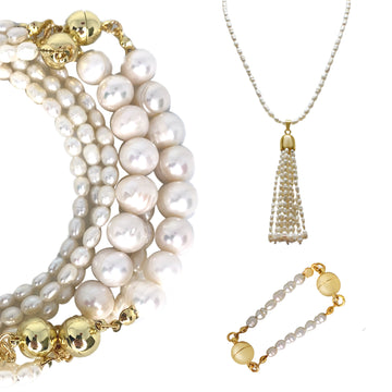 10 Way BUNDLE - Cream Pearl (Includes 10 Way Necklace, Tassel & Mini Connectors)