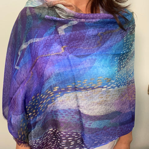 Scarf - Modal Silk - Purple Rain