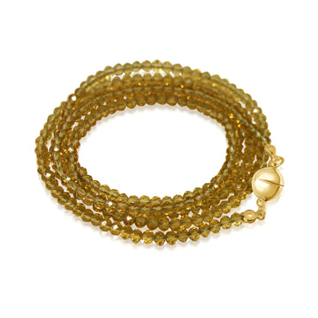Long Strand Necklace - Golden Crystal