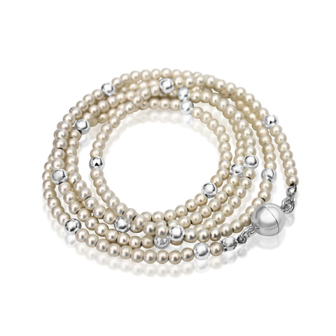 Long Strand Necklace - Satin Silver