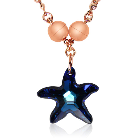 Pendant - Austrian Crystal Starfish - Sapphire