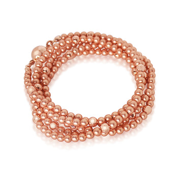 30% OFF! - ROSE GOLD SET - SATIN LONG STRAND + WALK IN FAITH EDEN CUFF + CREAM PEARL WITH METAL SURROUND PENDANT