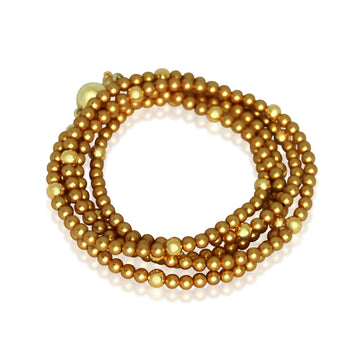 Long Strand Necklace - Satin Yellow Gold