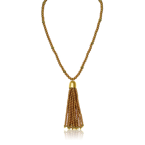 Tassel - Satin Yellow Gold Tassel With Yellow Gold Magnets