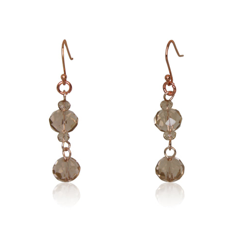 Long Earrings - Champagne Crystal