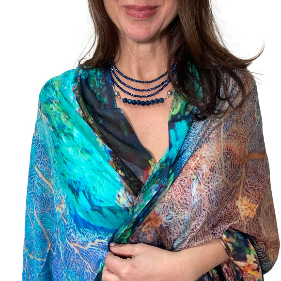 Pink Marble & The Great Barrier Reef Scarves