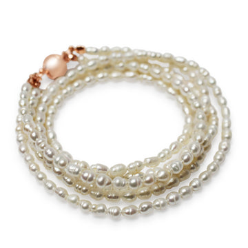 Long Strand Necklace - Cream Pearl