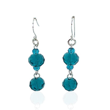 Long Earrings - Teal Crystal