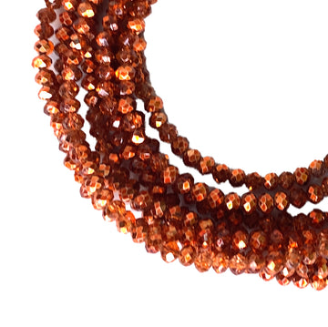 Medium Strand Necklace - Orange Copper  Crystal