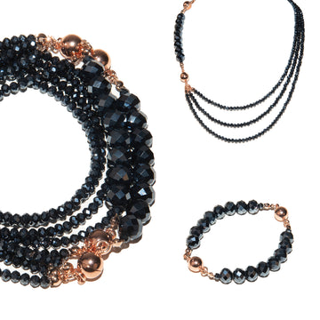 10 Way Necklace - Midnight Crystal