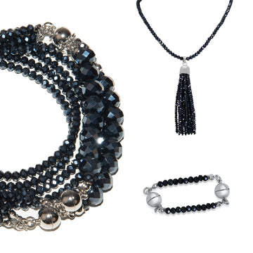 10 Way BUNDLE - Midnight Crystal (Includes 10 Way Necklace, Tassel & Mini Connectors)