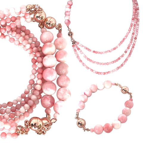 10 Way Necklace - Pink Agate