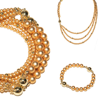 10 Way Necklace - Satin Yellow Gold