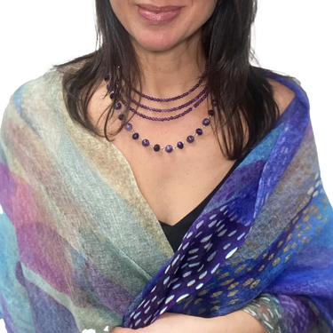 Scarf - Fine Wool - Purple Rain Namaskar