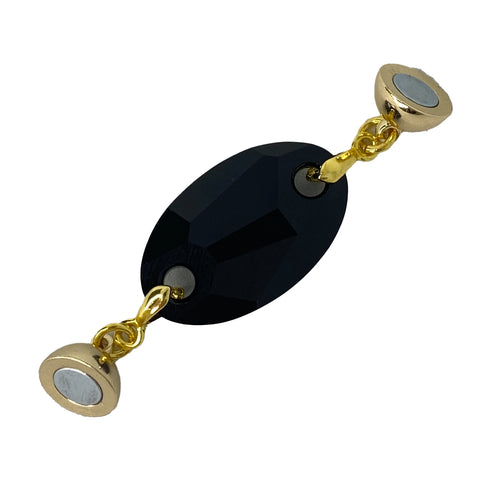 Pendant - Austrian Crystal - Oval - Black